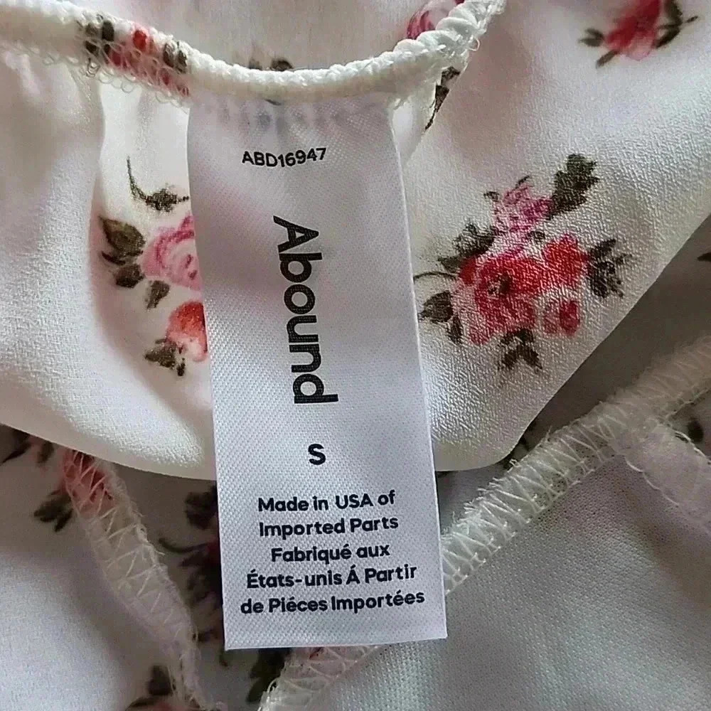 AROUND White pink floral blouse sweetheart neck - Picture 9 of 9